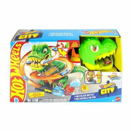 Hot Wheels City Super Station de Pompiers T-Rex avec véhicule