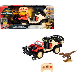 Imaginext Jurassic World Matchbox Camion Cazadinosaurios Teledirigé avec Garre Automatique et Dinosaure - Voiture Radio-Commande - 6+ Ans - Notice Multilingue