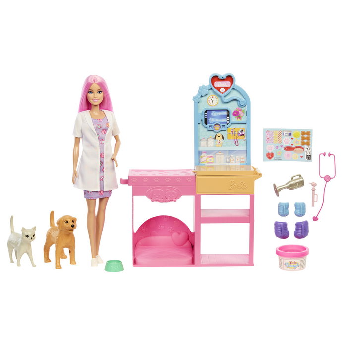 Barbie Coffret La Clinique vétérinaire avec poupée et accessoires Barbie Coffret La Clinique vétérinaire avec poupée et accessoires