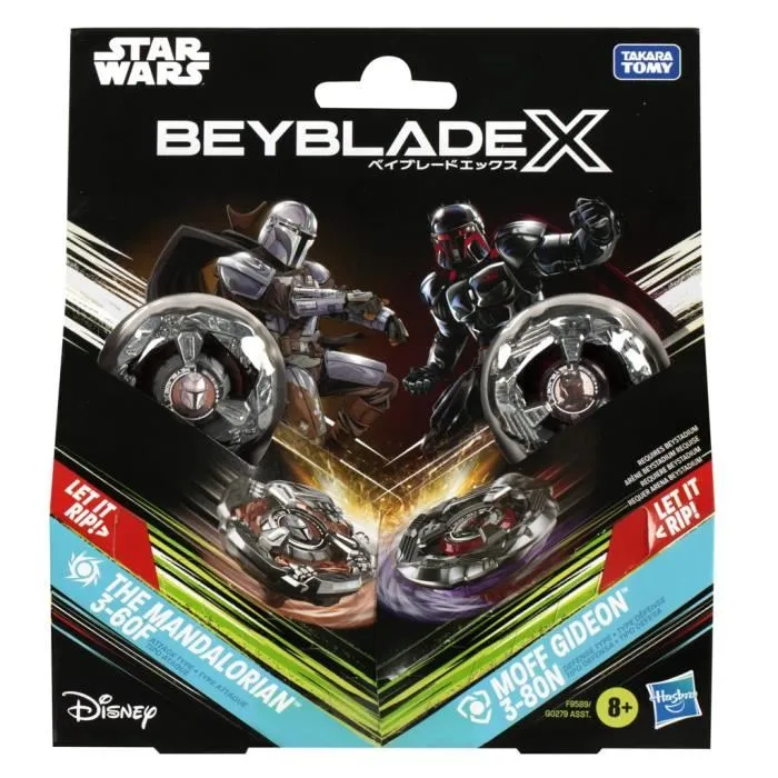 Beyblade X Star Wars Multipack 2 Toupies The Mandalorian 3-60F vs Moff Gideon 3-80N - Jeu de Battle Toupie pour Enfants dès 8 ans