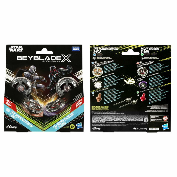Hasbro Beyblade X et Star Wars Collab Multipack The Mandalorian 3-60F vs. Moff Gideon 3-80N