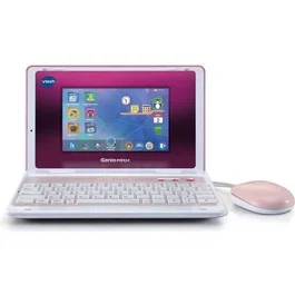Vtech Genio Max - Ordinateur éducatif pour enfant 5-12 ans, écran 7", clavier AZERTY, 50+ activités, 8 Go mémoire, rose