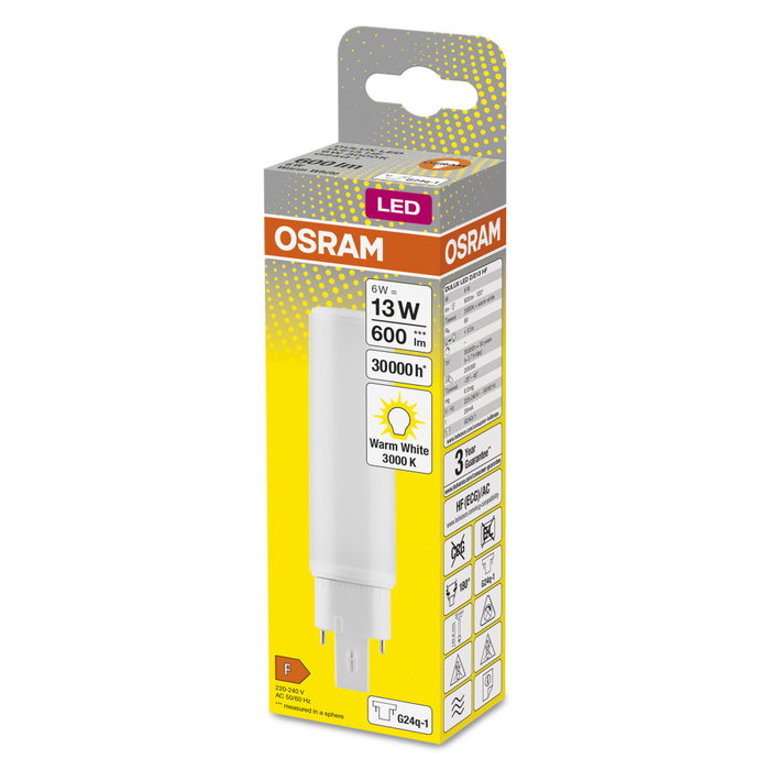 Ledvance/DULUX Lampe LED G24q 1 6W 600Lm 3000K 120º IP20
