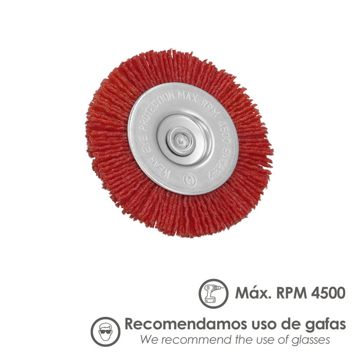 WOLFPACK LINEA PROFESIONAL Cepillo Nylon Disco Ø 75 mm 1/4 inch WOLFPACK LINEA PROFESIONAL Cepillo Nylon Disco Ø 75 mm 1/4 inch