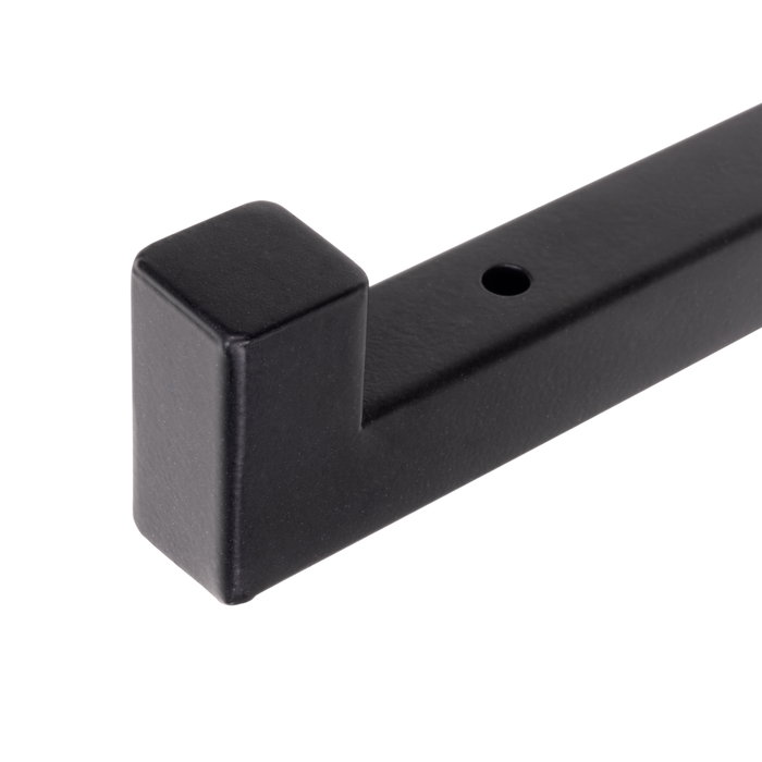 Emuca Jeu de supports pour étagères en bois Shelf droit avec tube carré, Acier, Peint en noir