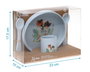 KioKids - Set de Vaisselle pour Bébé en Silicone Bleu avec Ventouse 4 Pièces (Assiette, Tasse, Cuillère, Fourchette) Baby-Led Weaning Lovely Friends