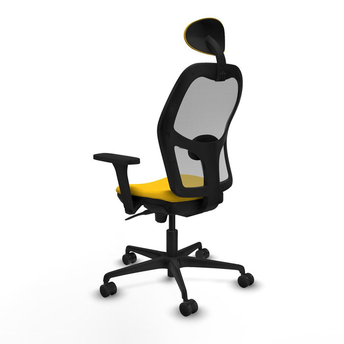 Piqueras y Crespo Chaise de Bureau 3D036N1 Jaune avec Appui-tête