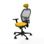 Piqueras y Crespo Chaise de Bureau 3D036N1 Jaune avec Appui-tête