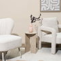 Home Deco Factory Mesa Auxiliar Pietra Effet Travertino D.30 H.50