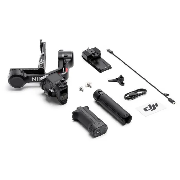 DJI RS 4 - Stabilisateur 3 axes pour appareil photo sans miroir - Prise de vue verticale native - Léger - Performances optimisées
