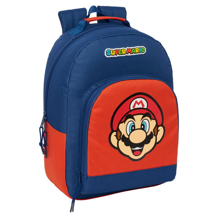SAFTA Mochila Super Mario Bros de 42 cm adaptable à chariot, sac à dos ergonomique avec bretelles rembourrées et poche frontale SAFTA Mochila Super Mario Bros de 42 cm adaptable à chariot, sac à dos ergonomique avec bretelles rembourrées et poche frontale