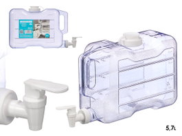 Leknes Distributeur d'Eau en Plastique 5,7 L Transparent 34x22x12 cm (Set de 8)