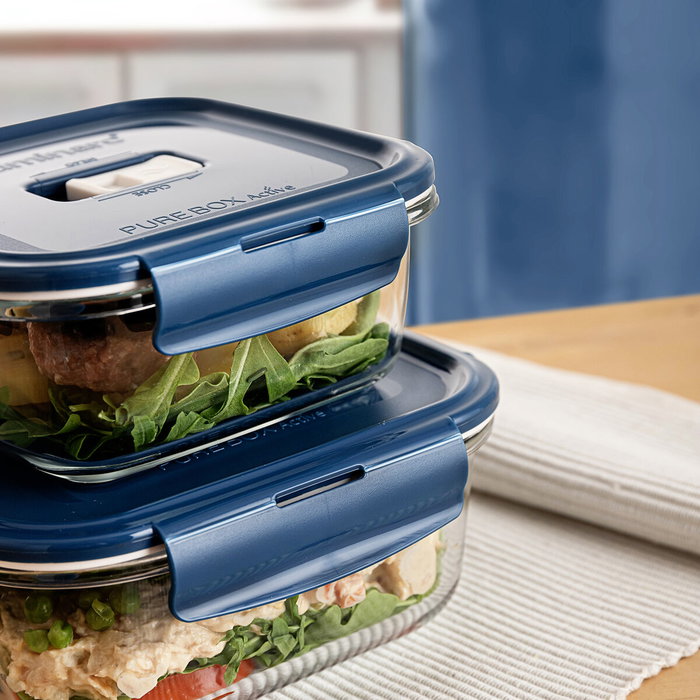 Boîte à lunch hermétique Luminarc Baltic Bleu verre 760 ml (6 Unités)