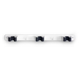Inofix Support triple pour balais, blanc, 37 x 3,2 x 4,8 cm