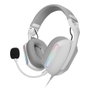 Mars Gaming MH-PRO ARGB Casque Gaming Filaire Blanc, Micro Pliable, Lumière ARGB, Jack 3.5mm USB, 40mm