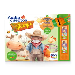 Imagiland Proyector Audicuentos La Granja avec livre illustré, 32 diapositives, marionnettes et module sonore – Espagnol