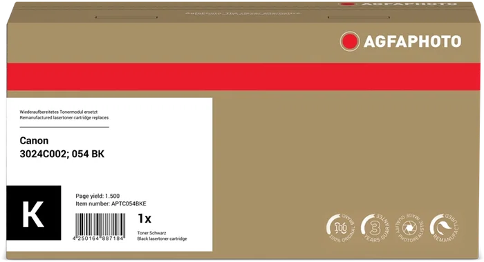 Agfa Photo APTC054BKE Toner noir compatible Canon 054BK - 1 500 pages Agfa Photo APTC054BKE Toner noir compatible Canon 054BK - 1 500 pages
