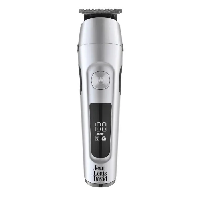 Jean Louis David - Tondeuse Barbe Multifonction 6-en-1 Ultimate Trimmer, Lames Acier Inoxydable, Recharge USB, 60 Min Autonomie, avec Socle Rangement