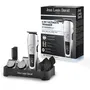 Jean Louis David - Tondeuse Barbe Multifonction 6-en-1 Ultimate Trimmer, Lames Acier Inoxydable, Recharge USB, 60 Min Autonomie, avec Socle Rangement