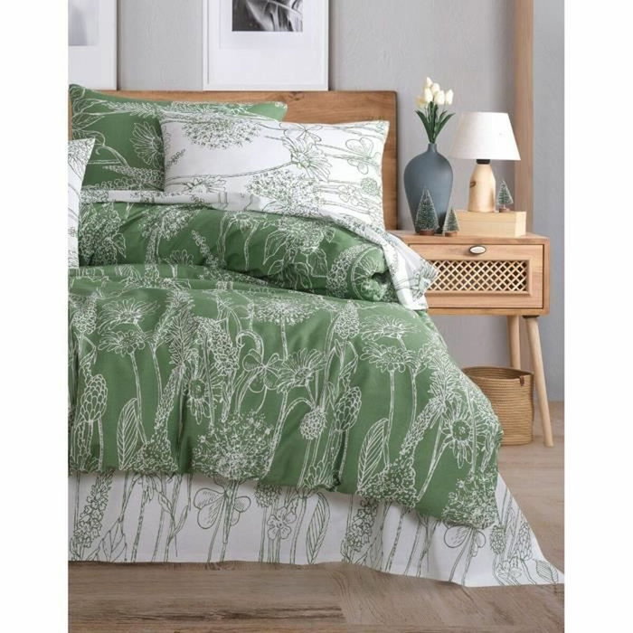 BigBuy Home Parure de couette Vert et Blanc, 220 x 240 cm BigBuy Home Parure de couette Vert et Blanc, 220 x 240 cm