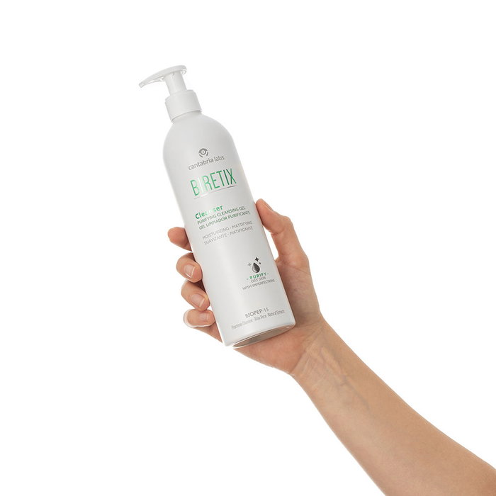 Biretix Gel Nettoyant Purifiant 400 ml pour Peaux Mixtes, Grasses et Acnéiques