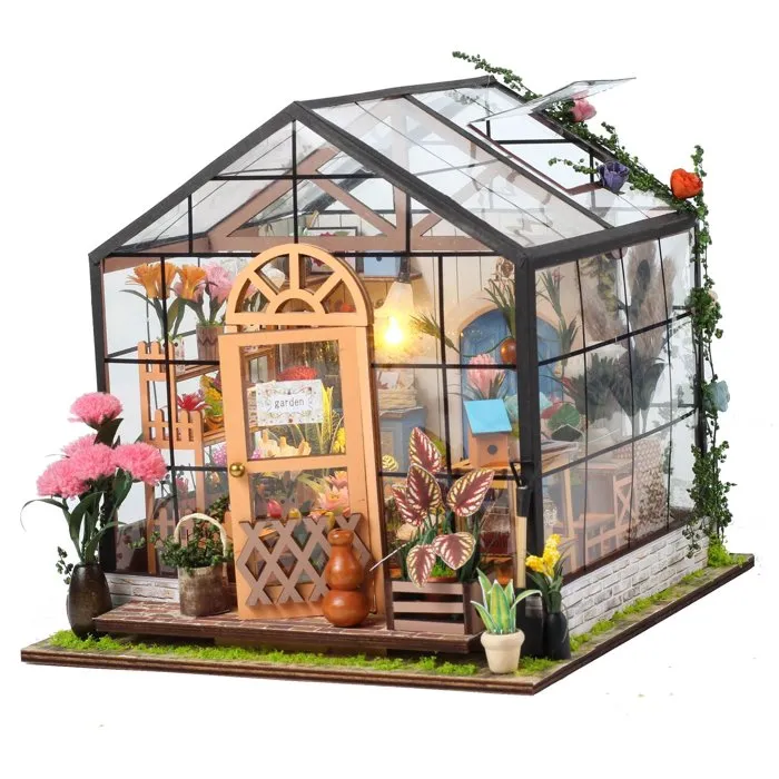 Book Nook Kit DIY Maquette 3D Serre Fleurie Green Nook - 20 x 18 x 19 cm Book Nook Kit DIY Maquette 3D Serre Fleurie Green Nook - 20 x 18 x 19 cm