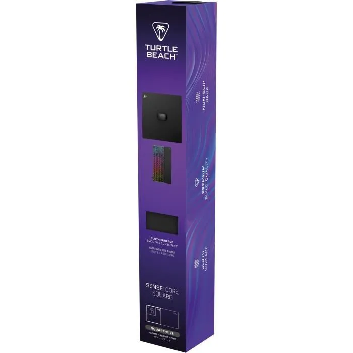 Turtle Beach SenseCore Square - Tapis de souris gamer, surface micro-tissée pour équilibre vitesse/contrôle, confortable
