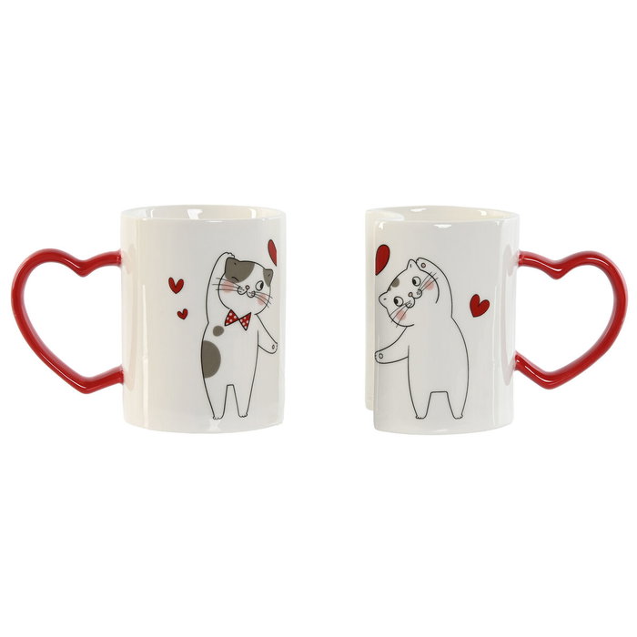Ensemble de 2 mugs Home ESPRIT Love Blanc Rouge Chats Ensemble de 2 mugs Home ESPRIT Love Blanc Rouge Chats