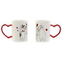 Ensemble de 2 mugs Home ESPRIT Love Blanc Rouge Chats
