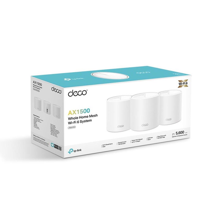 TP-Link Deco X10 AX1500 Système WiFi Mesh Wi-Fi 6 Double Bande 1.5 Gbps Couverture 360 m²