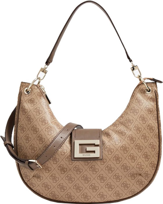 Guess Brightside Sac Hobo Latte en Polyuréthane Textile pour Femmes Guess Brightside Sac Hobo Latte en Polyuréthane Textile pour Femmes
