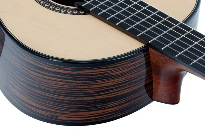 Pleyel Guitare Classique Électro-Acoustique GPL P800 4/4 - Table Épicéa Massif, Dos Ébène Macassar
