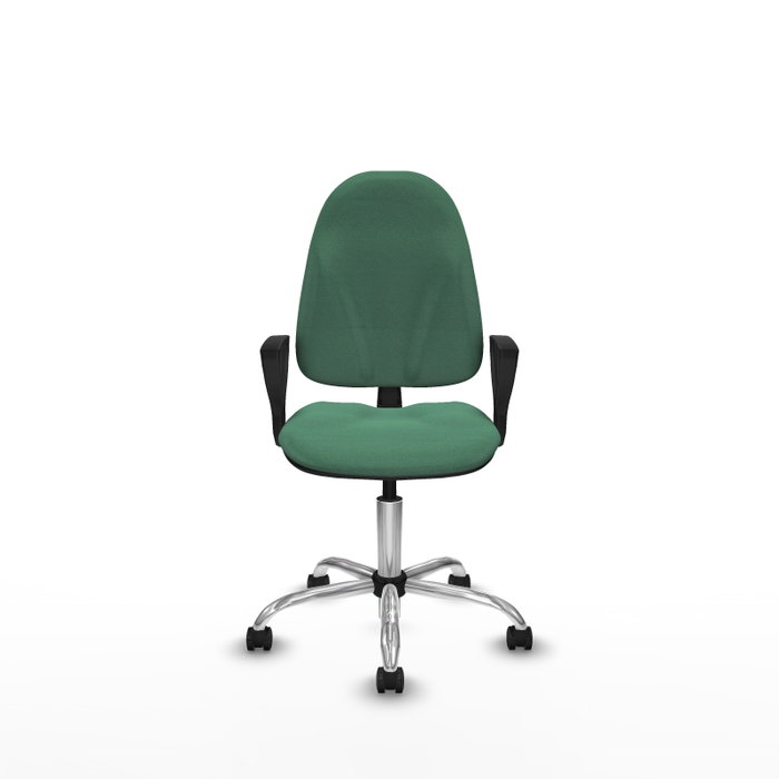 PIQUERAS Y CRESPO Chaise de bureau Algarra, Vert émeraude, Base chromée