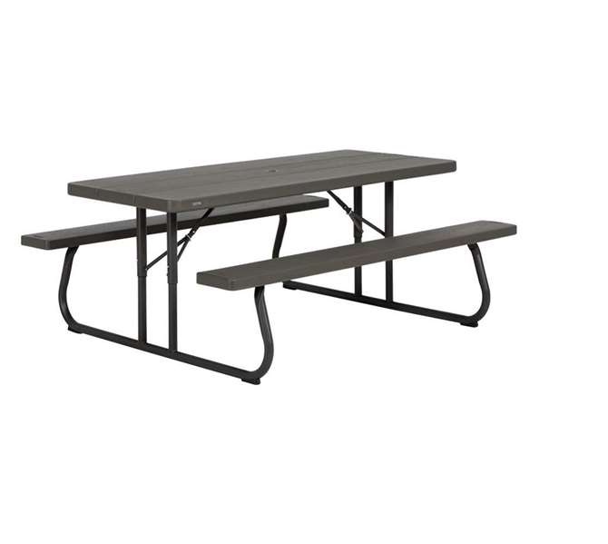 Color Baby - Table de pique-nique pliable marron 183x145x74 cm, en plastique et acier, pour adultes et enfants (dès 3 ans)