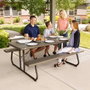 Color Baby - Table de pique-nique pliable marron 183x145x74 cm, en plastique et acier, pour adultes et enfants (dès 3 ans)
