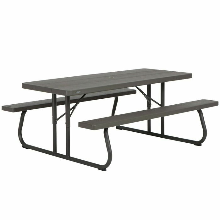 Table de pique-nique Lifetime Bois Marron Pliable Acier Plastique 183 x 145 x 74 cm Table de pique-nique Lifetime Bois Marron Pliable Acier Plastique 183 x 145 x 74 cm