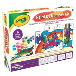 Crayola Kit Peinture par Numéros - 6 Gabarits, Peinture Lavable et Cadres Inclus - Pour Enfants Dès 5 Ans