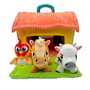 Bandai Mon premier Zenon Musical - Ferme d'éveil en peluche avec différentes textures et lumières - Mallette 22.5x25x21 cm