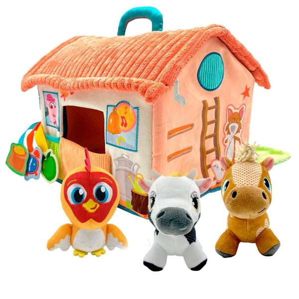 Bandai Mon premier Zenon Musical - Ferme d'éveil en peluche avec différentes textures et lumières - Mallette 22.5x25x21 cm Bandai Mon premier Zenon Musical - Ferme d'éveil en peluche avec différentes textures et lumières - Mallette 22.5x25x21 cm