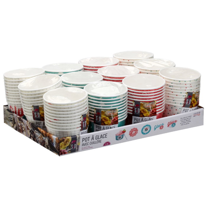 Saveur et Degustation Lot de 10 bols à glace avec cuillères en plastique Saveur et Degustation Lot de 10 bols à glace avec cuillères en plastique