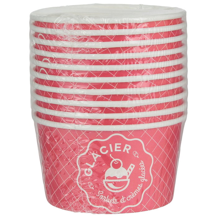 Saveur et Degustation Lot de 10 bols à glace avec cuillères en plastique Saveur et Degustation Lot de 10 bols à glace avec cuillères en plastique