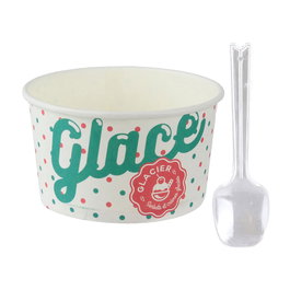Saveur et Degustation Lot de 10 bols à glace avec cuillères en plastique