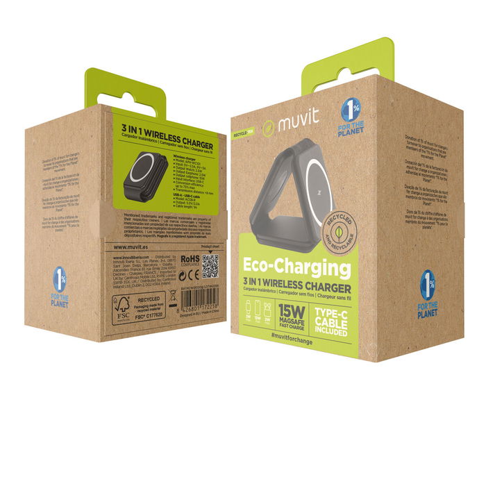 Chargeur sans fil Muvit for Change APH-WC101 Noir