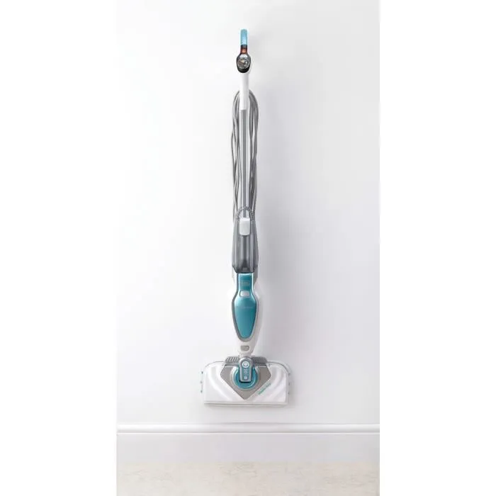 Black + Decker FSM1630-QS Balai vapeur avec tête Delta, 1600 W, débit réglable AUTOSELECT, élimine 99,9% des bactéries, 4 accessoires, blanc/bleu Black + Decker FSM1630-QS Balai vapeur avec tête Delta, 1600 W, débit réglable AUTOSELECT, élimine 99,9% des bactéries, 4 accessoires, blanc/bleu