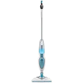 Black + Decker FSM1630-QS Balai vapeur avec tête Delta, 1600 W, débit réglable AUTOSELECT, élimine 99,9% des bactéries, 4 accessoires, blanc/bleu