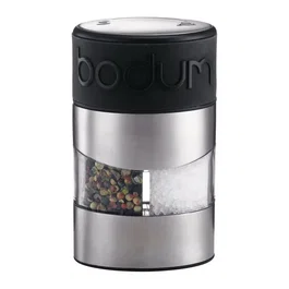 BODUM Twin - Moulin combiné manuel sel et poivre - Mouture précise - Design compact en inox et noir