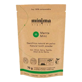 MINIMA ORGANICS Dentifrice en poudre menthe 70g