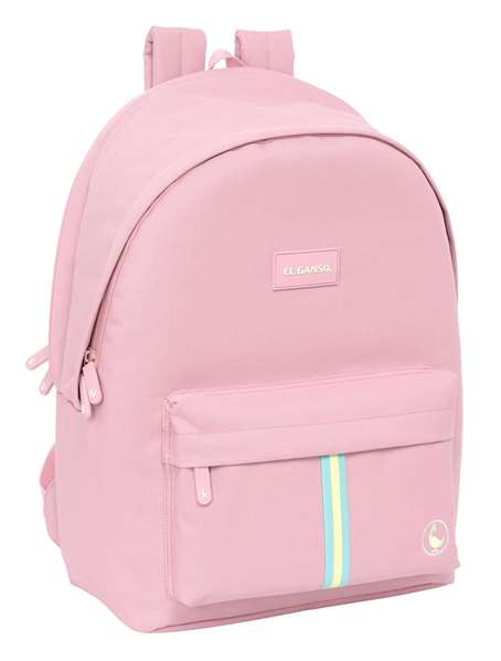 El Ganso Basics Sac à dos double pour ordinateur portable 15.6" avec port USB, rose, 31x44x18 cm
