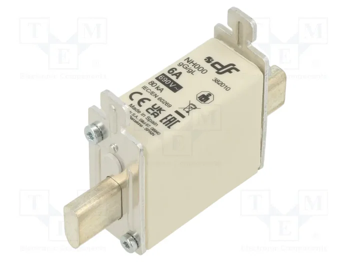 DF ELECTRIC Fusible NH000 céramique 6A 690VAC 250VDC gG DF ELECTRIC Fusible NH000 céramique 6A 690VAC 250VDC gG