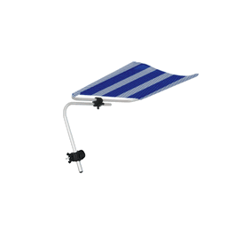 Marbueno Parasol Inclinable Aluminium avec Rayures Bleues et Blanches pour Plage et Piscine 51x54x37 cm 10437
